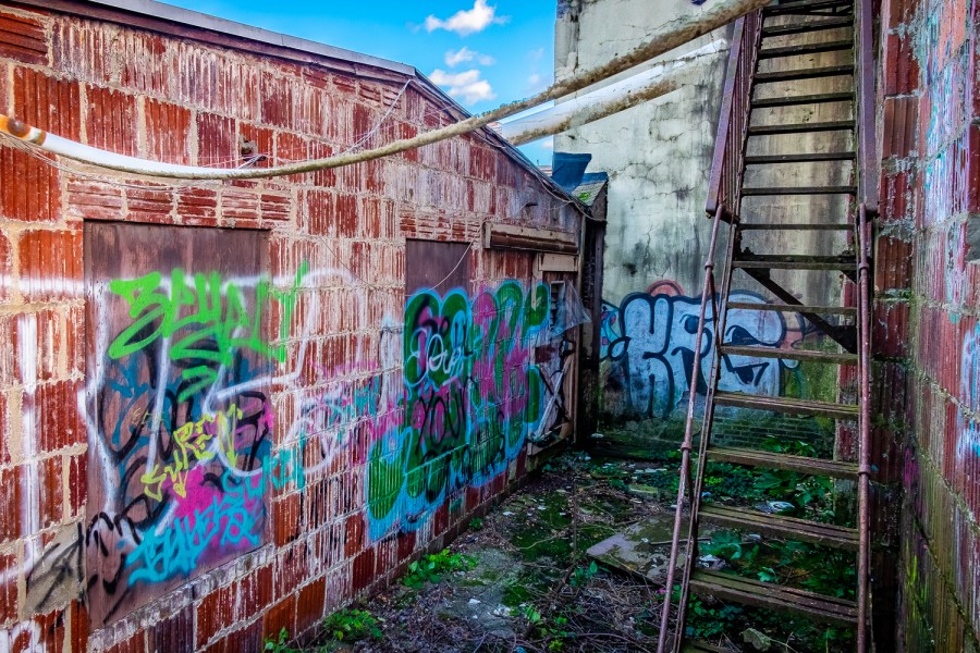 An industrial back alley on the north section of the Henry Hudson Trail in Matawan Boro