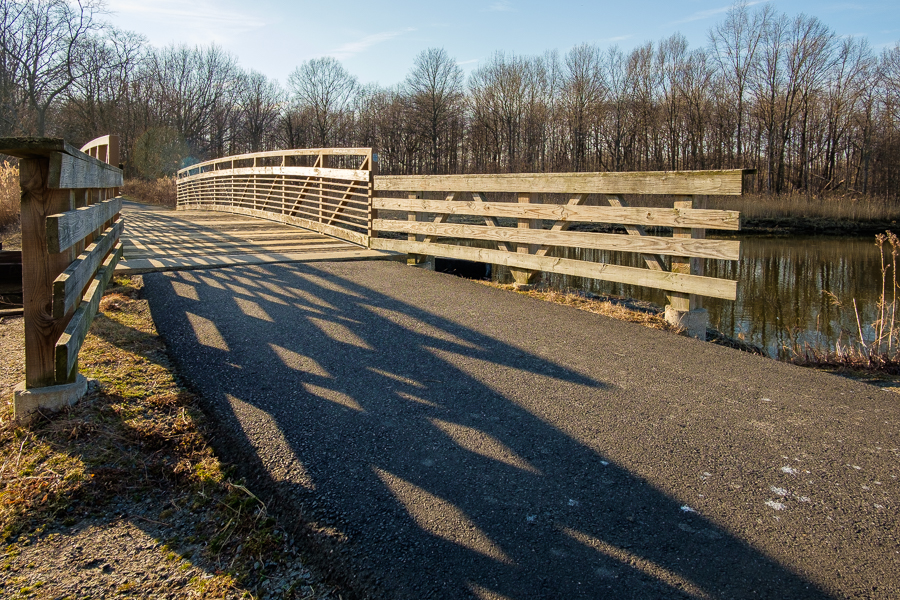 pedestrian bridge on a bike trail